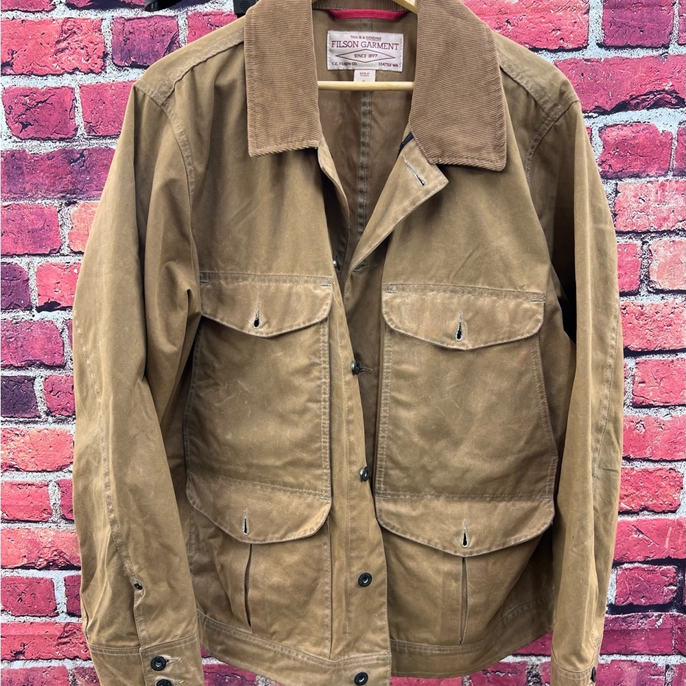 Filson Journeyman Waxed Jacket, Seattle Fit XL, Tan - Made in USA